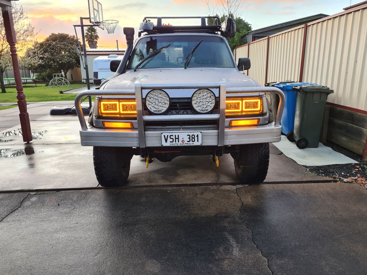 Toyota 80 Series Landcruiser Headlight Conversion from Sahara style to GXL quad JTX 6x4 LED Lights - Image 39