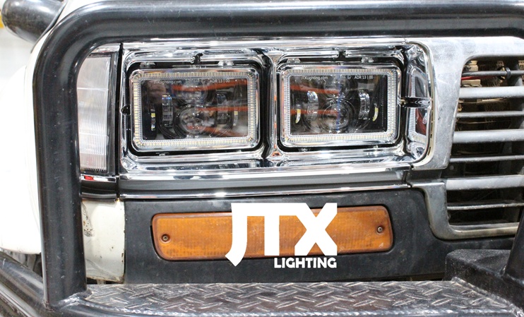 Toyota 80 Series Landcruiser Headlight Conversion from Sahara style to GXL quad JTX 6x4 LED Lights - Image 11