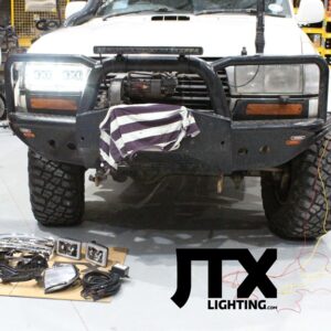 Toyota 80 Series Landcruiser Headlight Conversion from Sahara style to GXL quad JTX 6x4 LED Lights