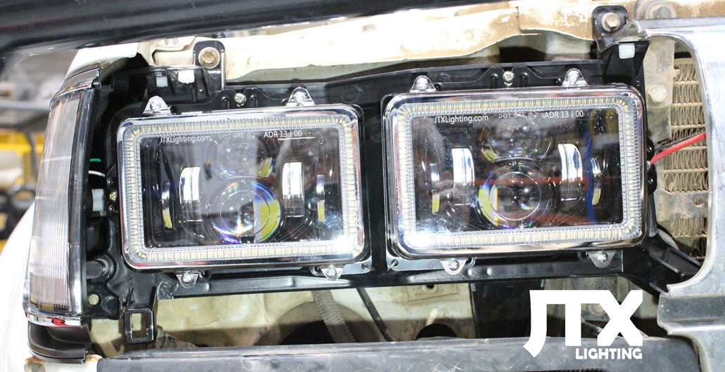 Toyota 80 Series Landcruiser Headlight Conversion from Sahara style to GXL quad JTX 6x4 LED Lights - Image 4