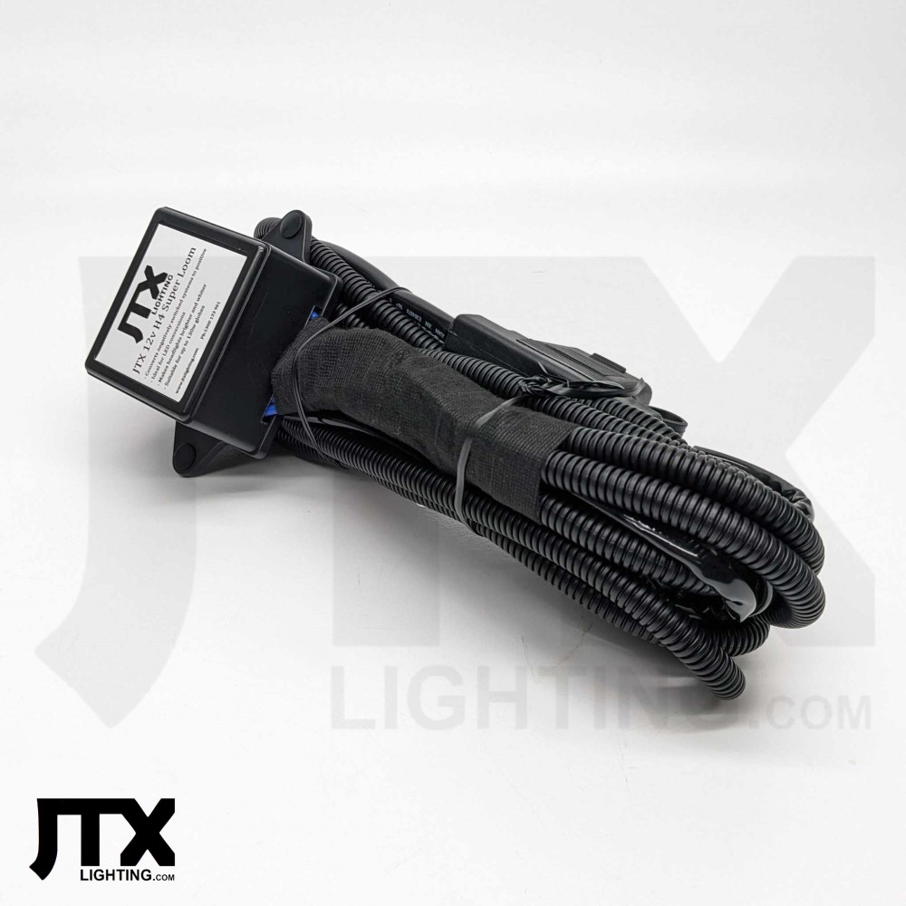JTX LED 2Way H4 Super Loom Wiring Loom Harness - Image 4